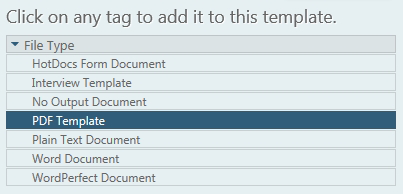 Template categories